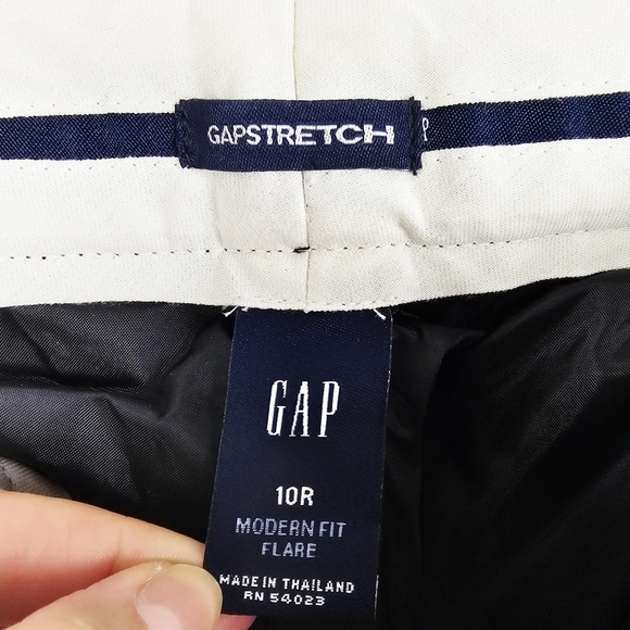 Gap Modern Fit Flare Wool Blend Trousers Herringbone Pattern NWT - Picture 4 of 11